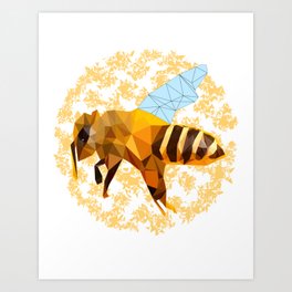 Honey bee polygon Art Print