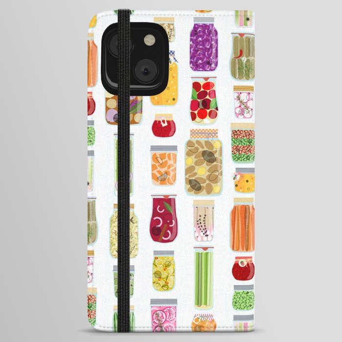 Mid century Garden Vegetables Canning Jars  iPhone Wallet Case