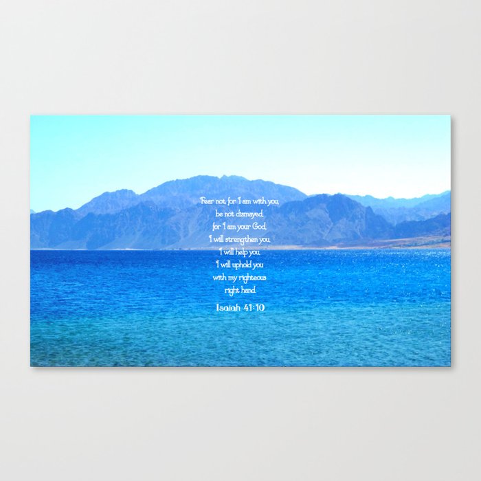 Isaiah 41:10 I am with you Bible Ocean Sunset Canvas Print