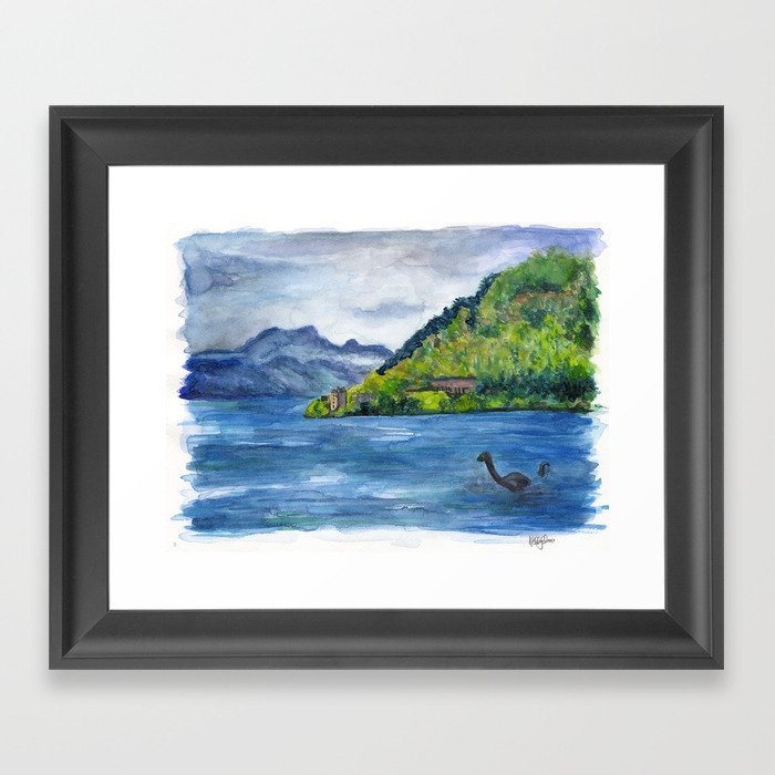 Loch Ness (with Nessie) Framed Art Print