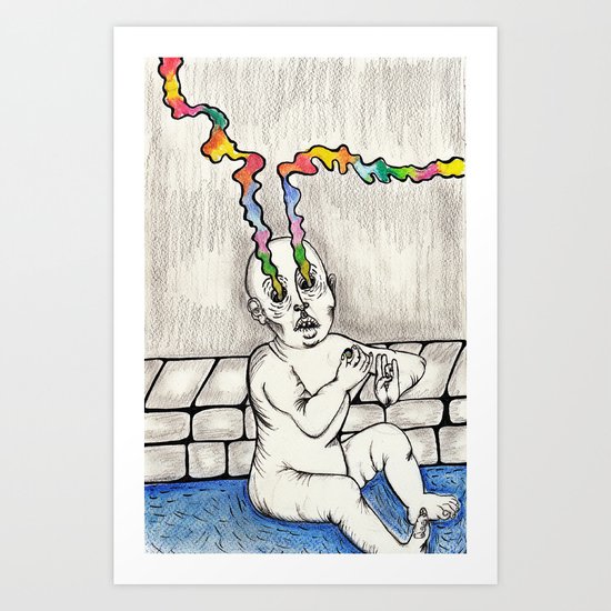 Eating Grapes Art Print