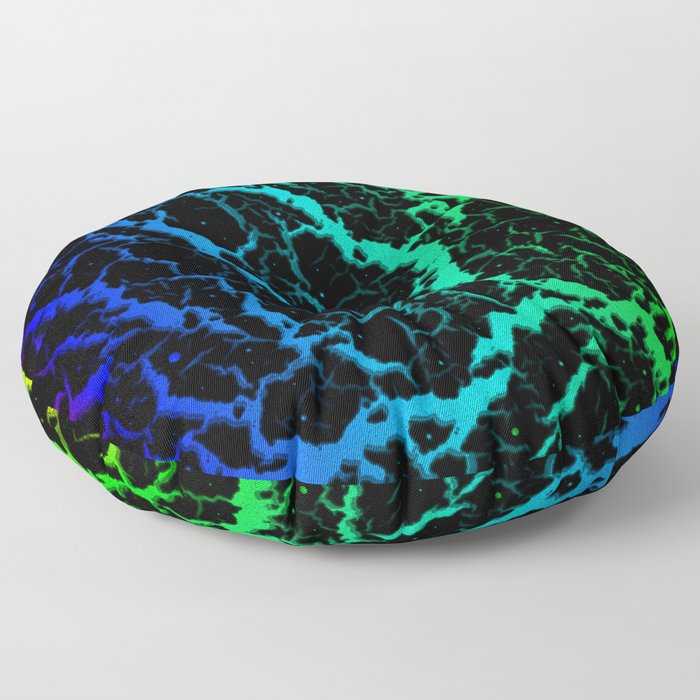 Cracked Space Lava - Rainbow PBCGY Floor Pillow