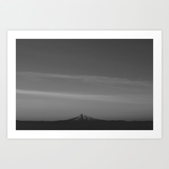 Monochrome Mt. Hood Art Print