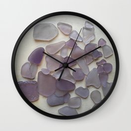 Genuine Purple Sea Glass Collection Wall Clock