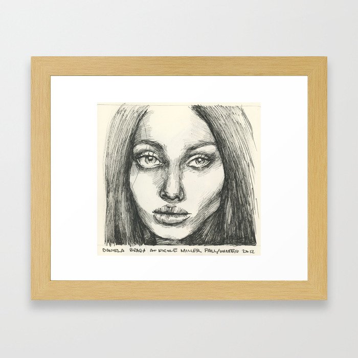 Model Face Framed Art Print