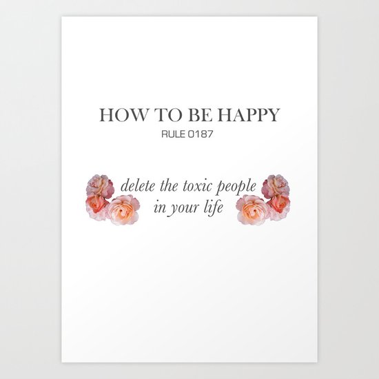 Rules of happiness Art Print