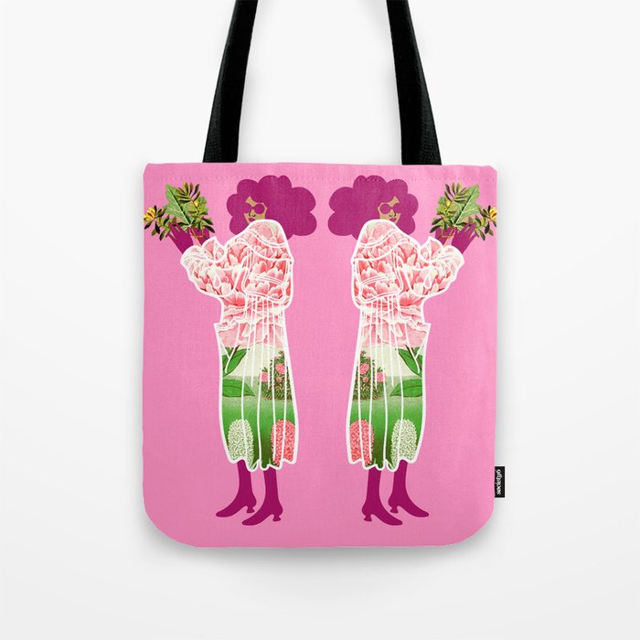 Floral Coat Pink Tote Bag