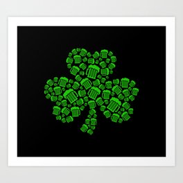 St Patricks Day Irish Beer Mug Clover Shamrock Art Print | Stpaddy, Pint, Drinking, Beermug, Irish, Pattern, Lucky, Stpatty, Stpatricksday, Beer 