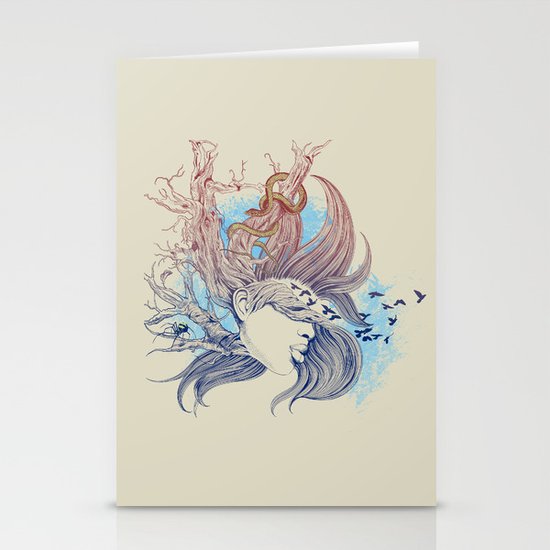 Tree Girl Stationery Cards