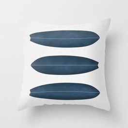 Surfboards in Navy Throw Pillow