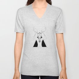 Deer Skull V Neck T Shirt