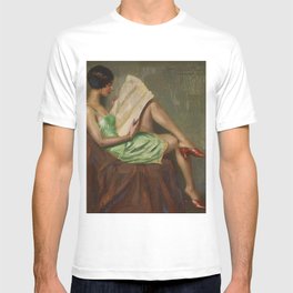 The Morning News, Jazz Age female portrait painting by Hans Hassenteufel T Shirt