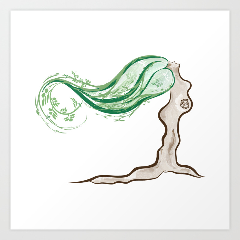 Mother Earth Tree Art Print By Serenaking Society6,Line Art Aesthetic Black Wallpaper Girl