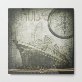 Steam Ship Ahoy Metal Print