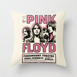 PinkFloyd Meddle Concert Tour 1971 (digitalized) Throw Pillow
