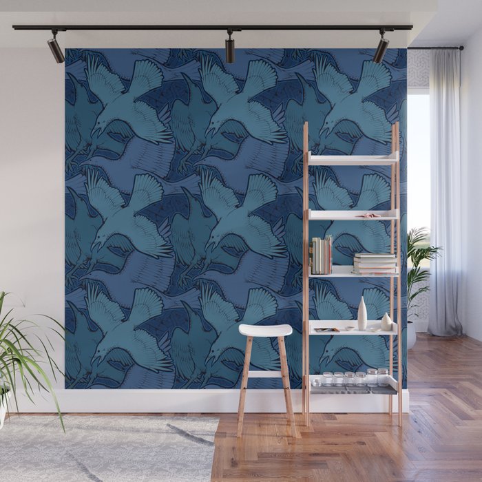 Crow Pattern Wall Mural