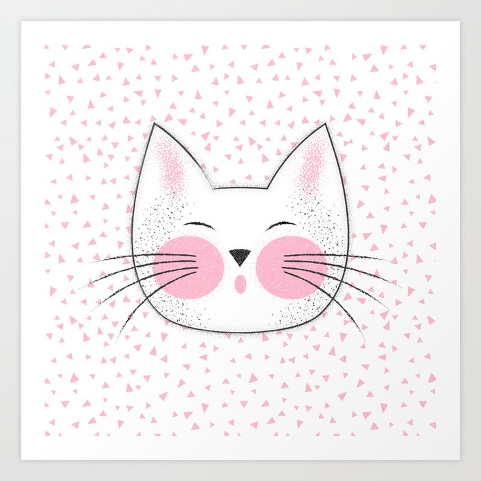 Japanese Kitty Cat Art Print
