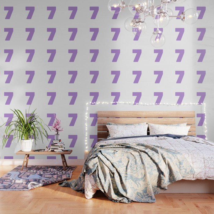 7 (Lavender & White Number) Wallpaper