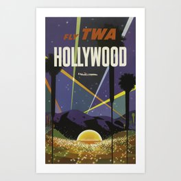 Hollywood California Vintage Travel Poster Art Print