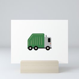 Green Garbage Truck for Nursery or Toddler Bedroom Art Mini Art Print