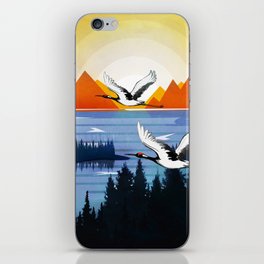 Morning flight over the lake iPhone Skin
