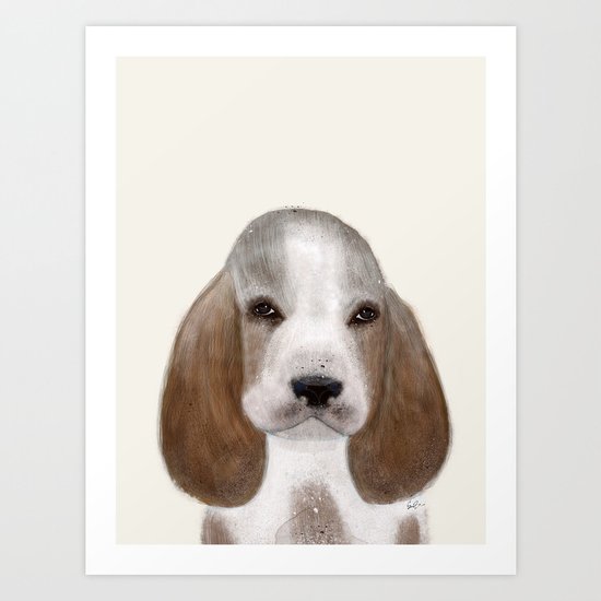 little basset hound Art Print