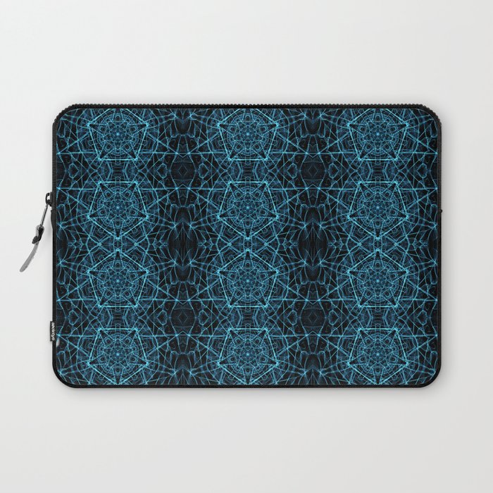 Liquid Light Series 17 ~ Blue Abstract Fractal Pattern Laptop Sleeve