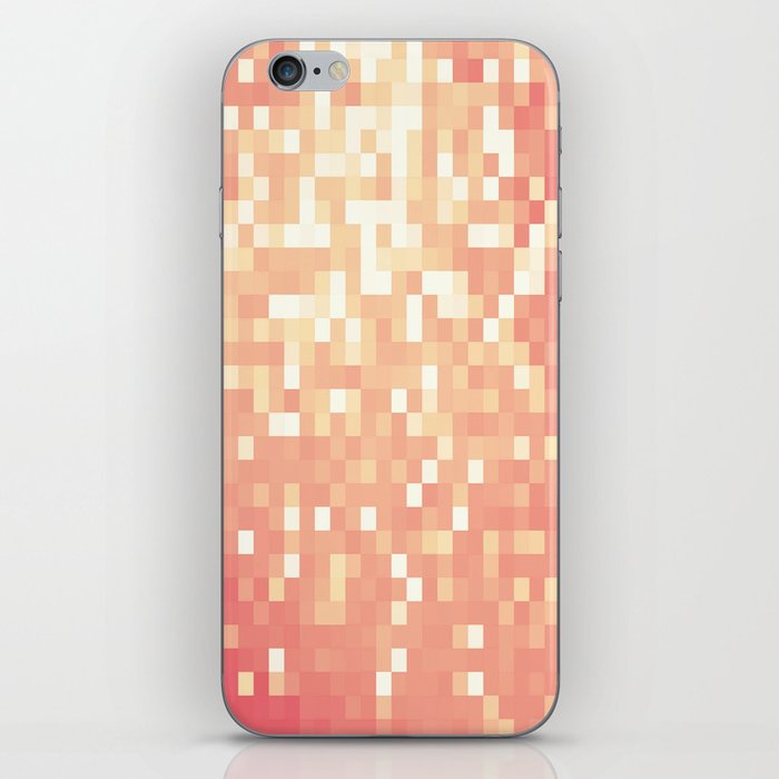 Peach Sparkle Pixels iPhone Skin