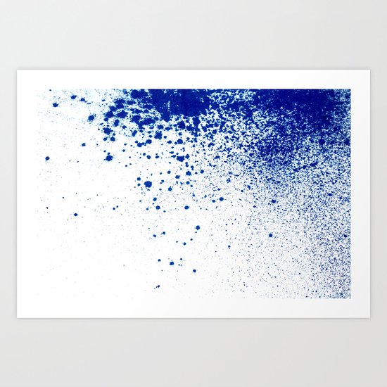 COBALT SPLATTER # 2 Art Print