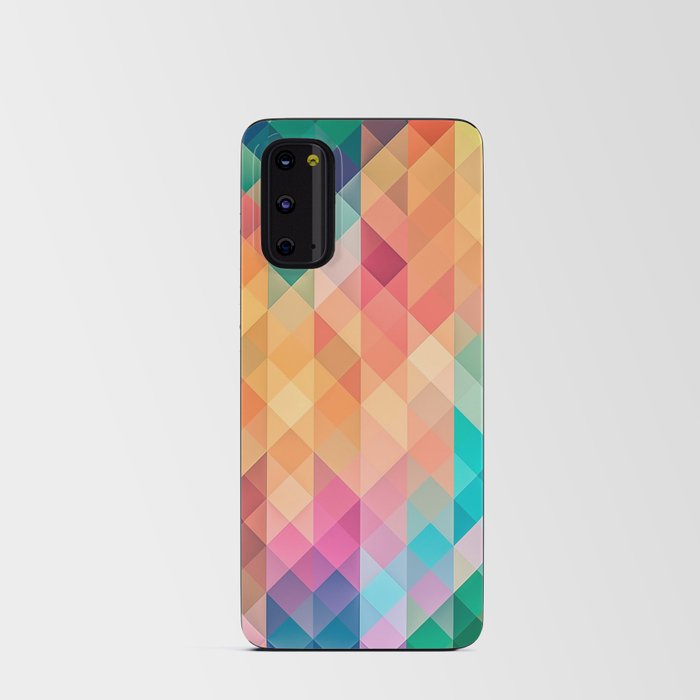 RAINBOW GEOMETRY. SQUARES AND TRIANGLES IN COLOR Android Card Case