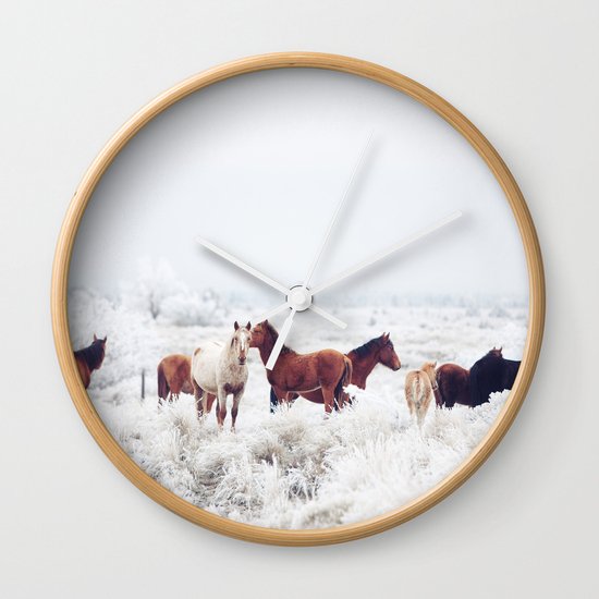 Winter Horseland Wall Clock