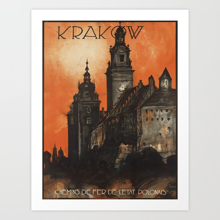 Vintage poster- Krakow Art Print