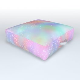 Pretty Rainbow Holographic Glitter Outdoor Floor Cushion