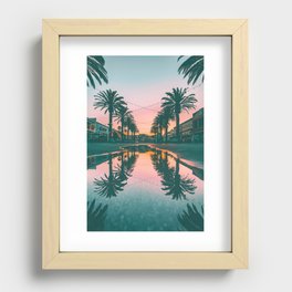 Palm Reflection | Hermosa Beach California Recessed Framed Print