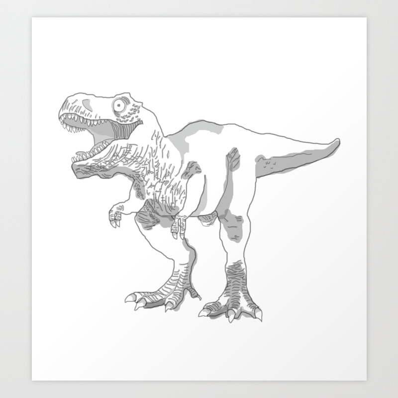 Dinosaur Sketch Art Print By Jeice27 Society6