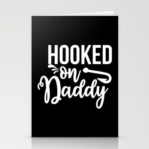 Hooked On Daddy Cute Fishing Kids Stationery Cards