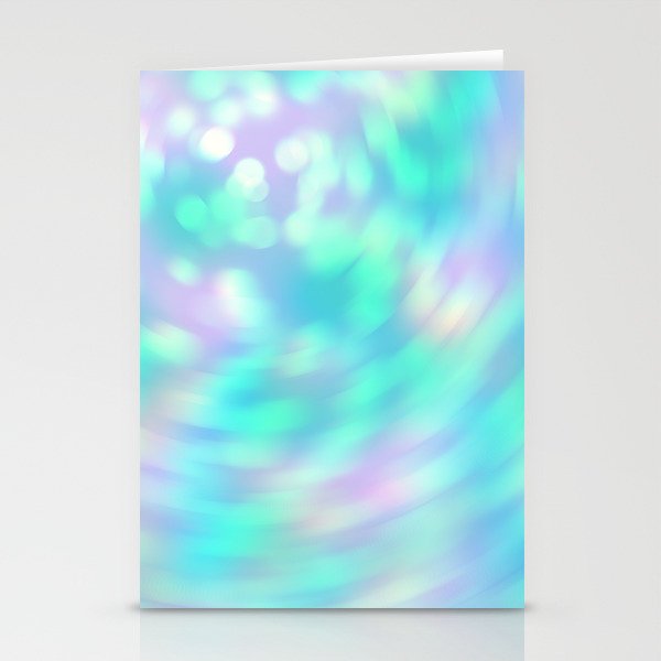 Soft turquoise pink blur bokeh Stationery Cards
