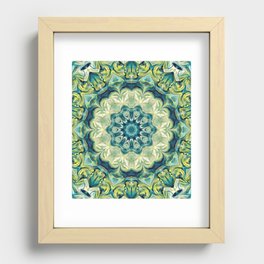 Flower Of Life Mandala (Rain Shower) Recessed Framed Print