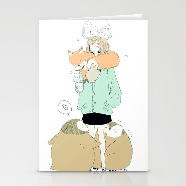 winter flock. Stationery Cards