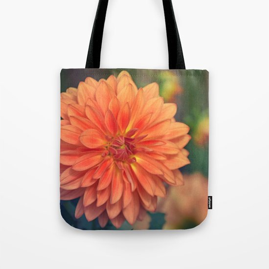 Golden orange dahlia Tote Bag