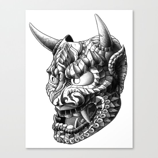 Japanese Demon Mask v.1 Canvas Print