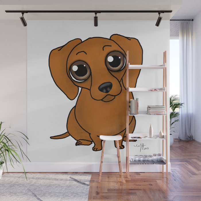 Dachshund Wiener Dog Wall Mural by morganna.scribbles Art by