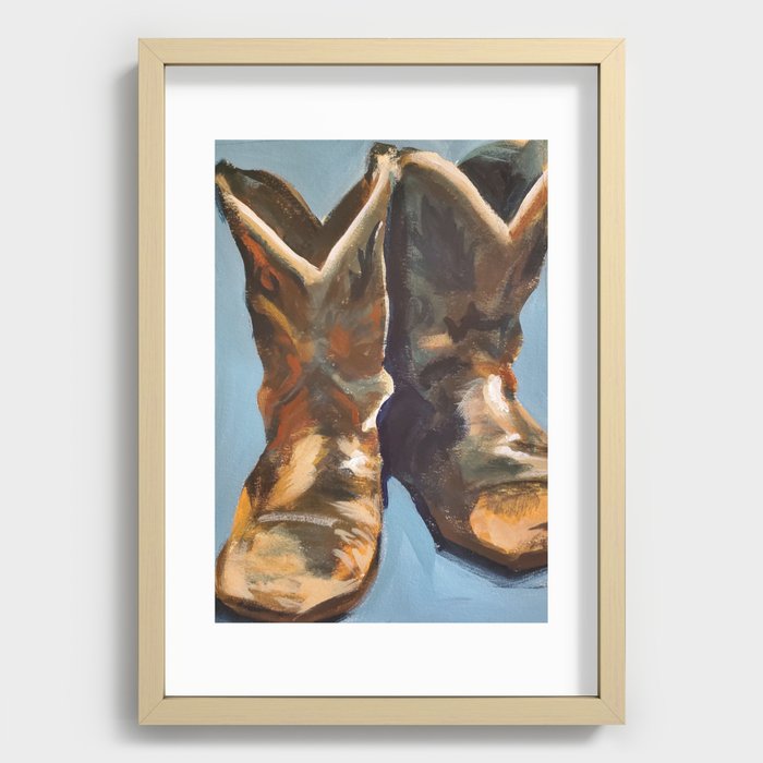 Cowboy Boots Recessed Framed Print