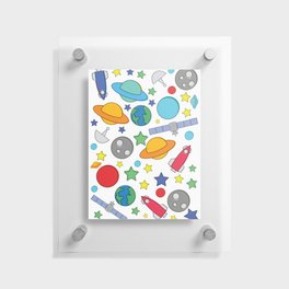 Cartoon Space Pattern Floating Acrylic Print