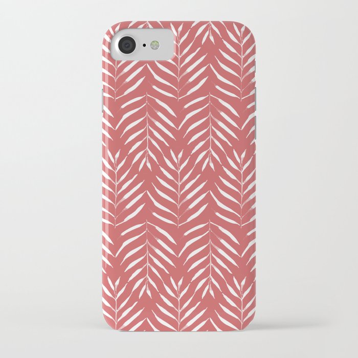 Palm trees in red iPhone Case