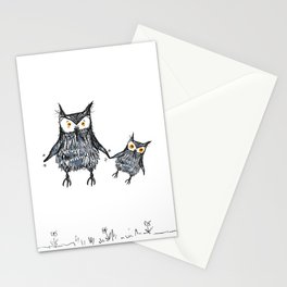 baby owl learning to fly Stationery Cards