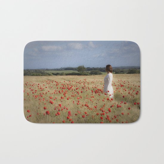 Waiting in the field Bath Mat