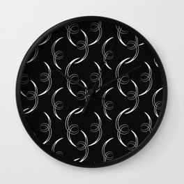 Curling and Coiling Wall Clock | Digital, Luxurious, Unique, Modern, Graphicdesign, Homedecor, Pattern, Cool, Black And White, Coil 