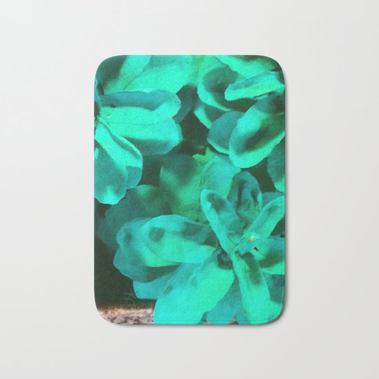 Green Pinecone Roses Bath Mat