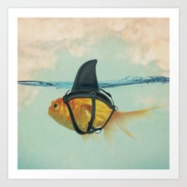 Brilliant Disguise Test Art Print | Beyourself, Shark, Animal, Fish, Funny, Alwaysbeyou, Graphicdesign, Positive, Brilliantdisguise, Cute 